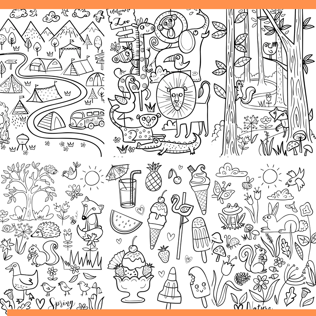 MEGA Kids Bundle, 127 Easy Coloring Pages For Kids, Toddlers, Preschoo ...